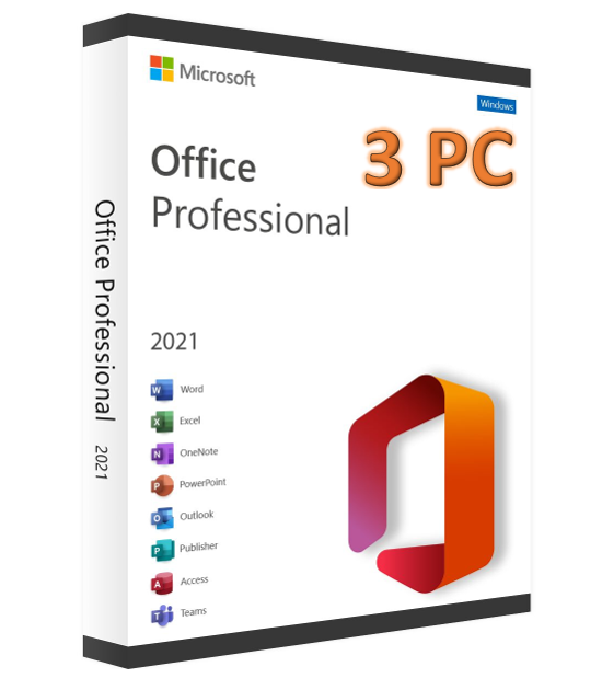 Office 2021 Professionnel Plus (Clé d'activation) 3 PC