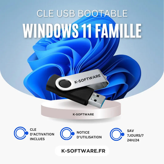 CLE USB bootable Windows 11 Famille K Software Informatique