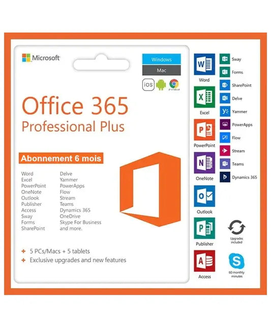 Microsoft Office 365 (PC, Mac, Android, iOS, Chromebook) - Valide 6-12 mois K-Software Informatique
