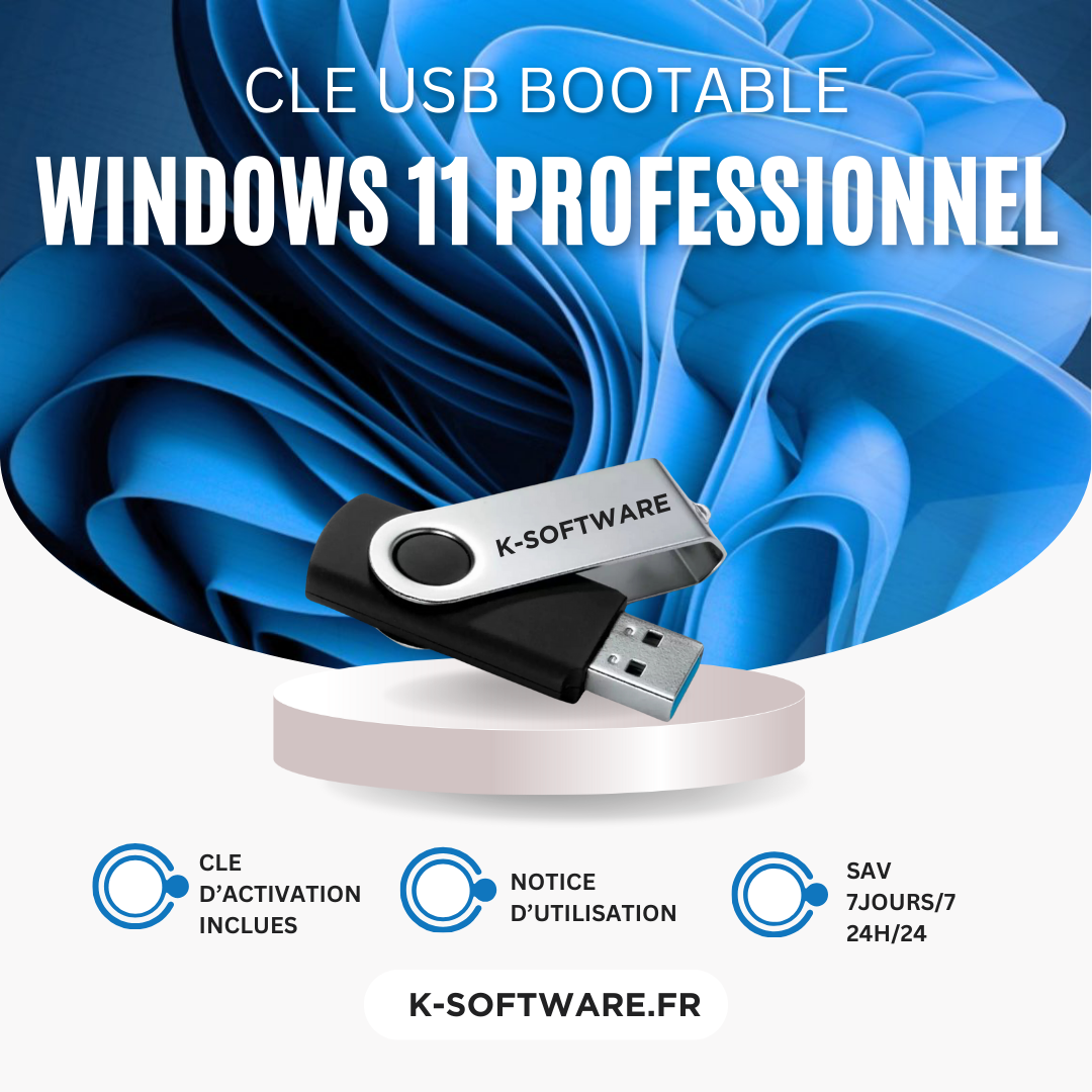 CLE USB bootable Windows 11 Professionnel