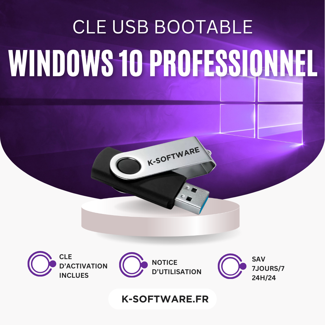 CLE USB bootable Windows 10 Professionnel