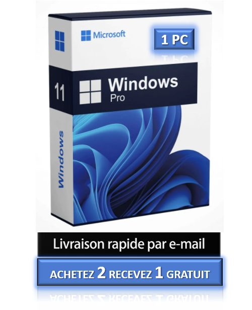 Microsoft Windows 11 Professionnel 1 PC (Clé d'activation)